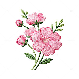 刺绣风格花卉图案