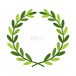 绿色橄榄枝花环图标