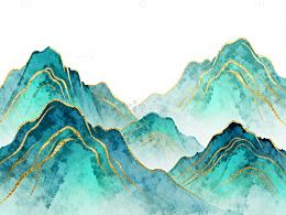 水墨山水风景画艺术插画