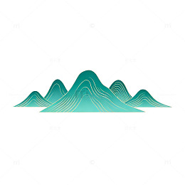 抽象山水线条艺术图案