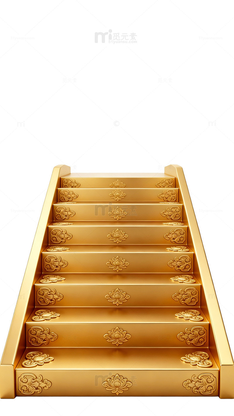 金色华丽阶梯装饰素材