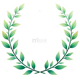 绿色橄榄枝花环图标
