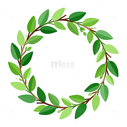 绿叶花环矢量图
