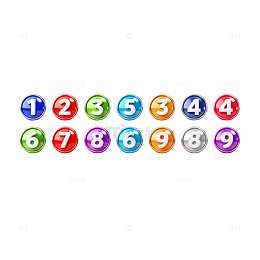 多彩数字球设计素材