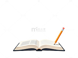 简约书桌学习场景插画