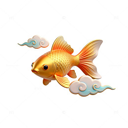 中国风金鱼插画设计素材