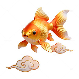 金鱼祥云插画设计素材