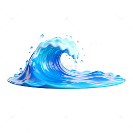 蓝色海浪艺术插图
