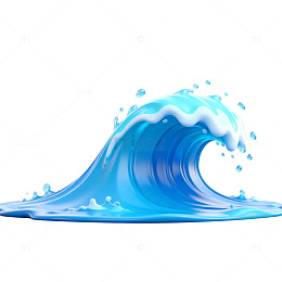 蓝色海浪水花艺术素材