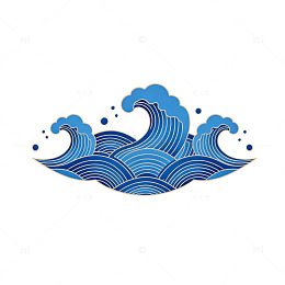 蓝色海浪图案设计