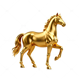 金色骏马模型