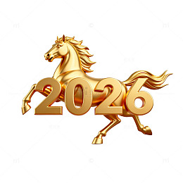 金色马年2026艺术图案