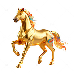 金色骏马艺术雕塑