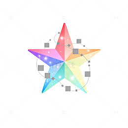 彩虹色星形图案设计素材