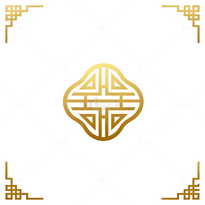 金色传统花纹图案装饰元素