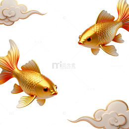 古风金鱼插画设计素材