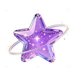 梦幻紫星装饰图案设计元素