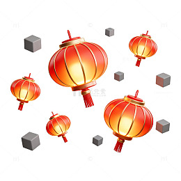 春节灯笼节日装饰插画