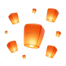 灯笼天灯节日庆祝插画