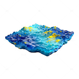 海洋地形三维渲染图