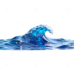 蓝色海浪艺术绘画