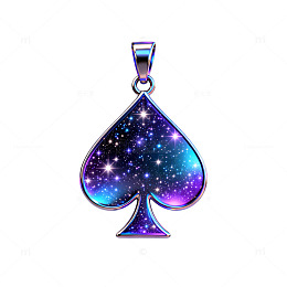 星空黑桃吊坠