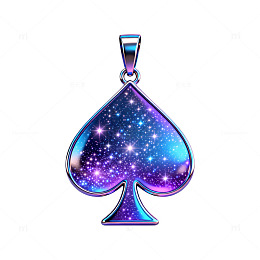 星空黑桃形吊坠饰品