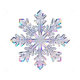 晶莹雪花特写