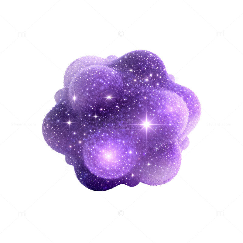 梦幻紫色星云插画设计素材