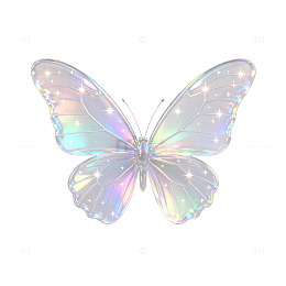 彩虹光效蝴蝶梦幻插画