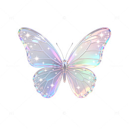 梦幻彩虹蝴蝶插画素材