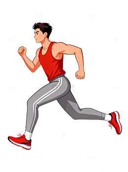 运动健身插画男性跑步者