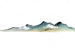 水墨山水画远山风光