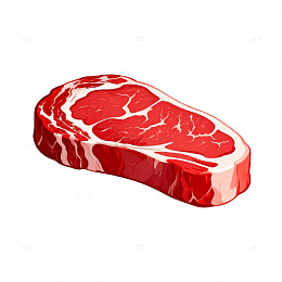 透明背景红肉插画