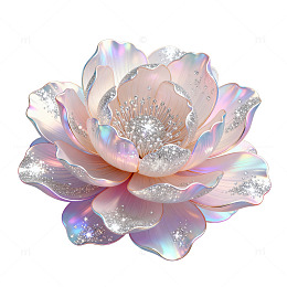 梦幻闪光花朵插画素材