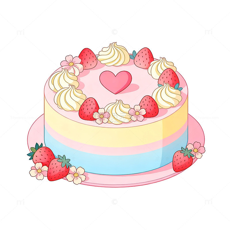 彩虹蛋糕插画设计素材
