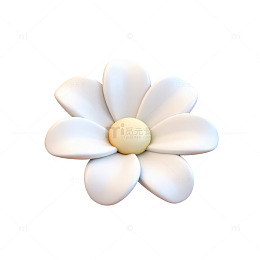 简约白色花朵矢量图