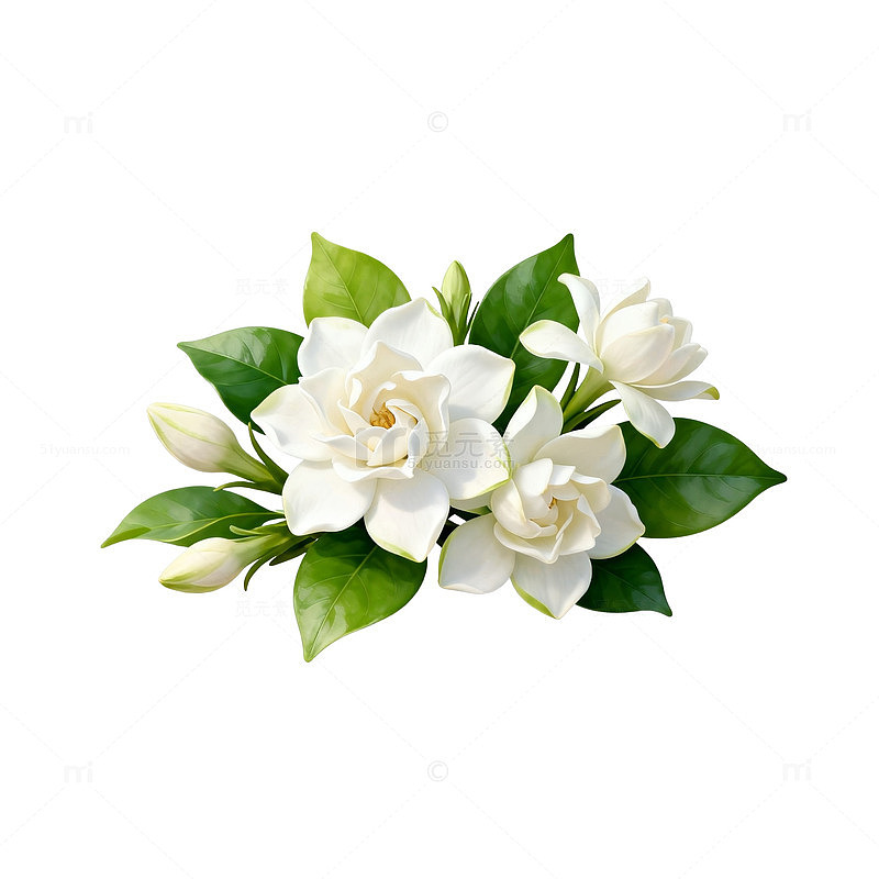 清新白花香槟花卉矢量素材