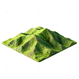 绿色山脉地形模型