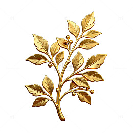 金色植物装饰图案插画