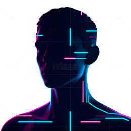 未来科技感人像剪影艺术图