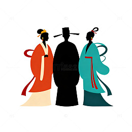 传统服饰人物插画素材