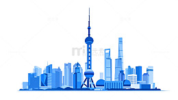 现代都市天际线插画