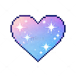 像素爱心梦幻星光图案