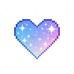 像素星空心形图案