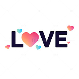 简约爱心LOVE字体设计
