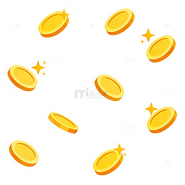 卡通金币图案元素设计