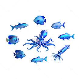 海洋动物插画素材