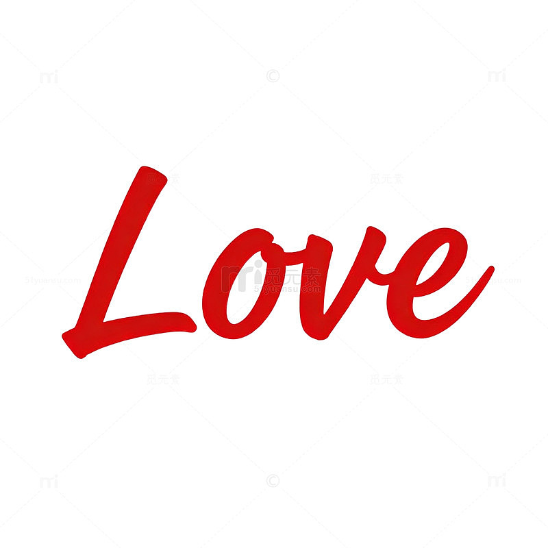 红色love艺术字520节日