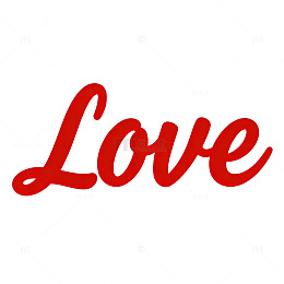 红色love艺术字520节日